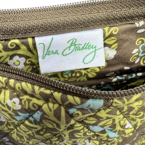Vera Bradley Retired Cotton Green and Brown Birds Sittin in a Tree Handbag - Picture 5 of 7